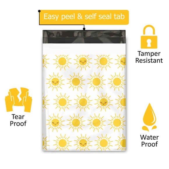 BEST SELLING☀️20 sunshine Poly Mailers 10 x 13 inch - Picture 2 of 6